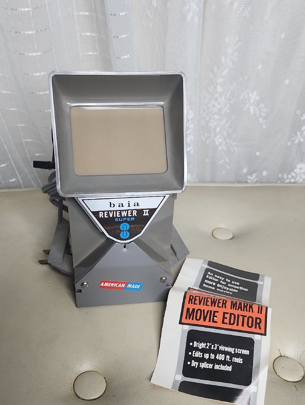 Vintage Midcentury Collectable Baia Reviewer Mark II Super-8 Movie Film Editor